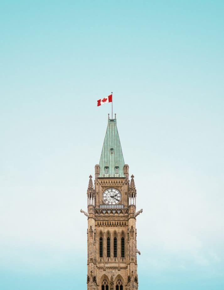 building with clock tower in canada